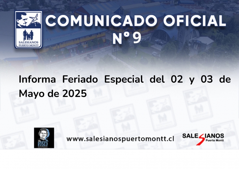 Comunicado Oficial N° 9/25 Informa Feriado Especial del 02 y 03 de Mayo de 2025